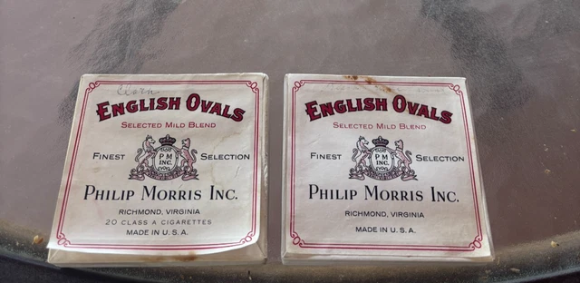 VINTAGE PHILIP MORRIS English Ovals Cigarette Box $21.47