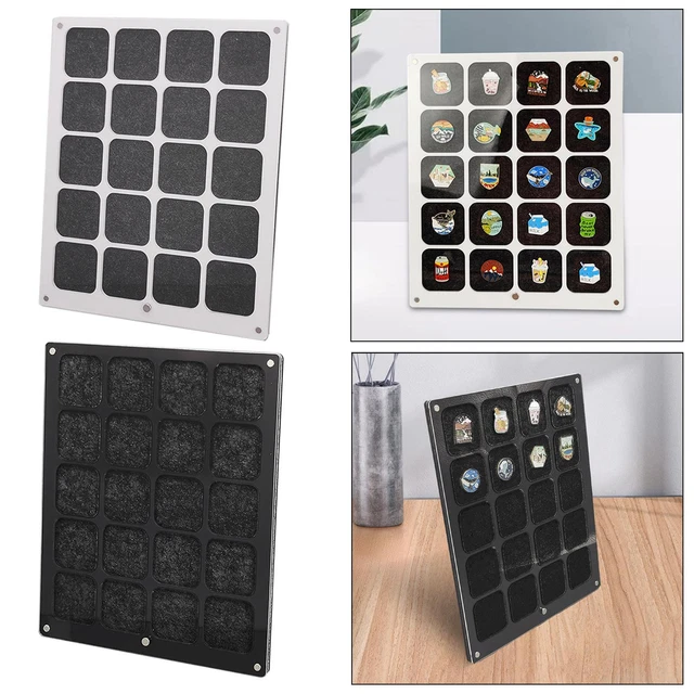 VALICLUD Boîte Vitrine Badges & Médailles – Organisateur Badges Broches En Acrylique & Velours – Protection Élégante Noir 20x15x5 Cm