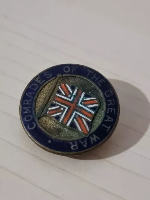 COMRADES OF THE GREAT WAR Lapel Badge Pin Button Vintage Enamel RARE