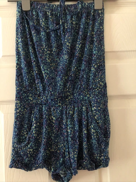 H&M tuta floreale bella blu per ragazze età 9-10. Tasche anteriori.