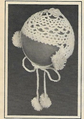 Instrucciones de patrón de tatuaje vintage Infant's Bonnet