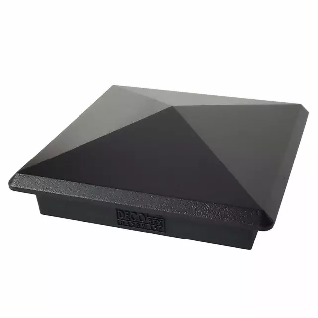 4" x 4" Heavy Duty Aluminium Pyramid Post Cap for Wood Posts - Black