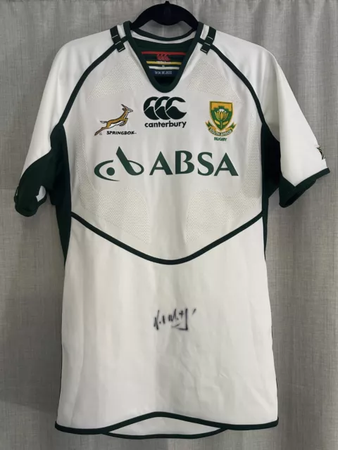 Springbok Jersey Signed By Victor Matfield - South African Rugby XL Shirt