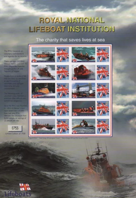 Business Smiler Sheet 2008 BC-135 Royal National Lifeboat Institution Mint MNH