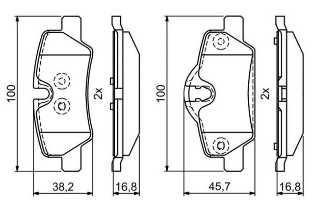 BOSCH Bremsbelagsatz Scheibenbremse 0 986 495 400 Low-Metallic hinten für MINI