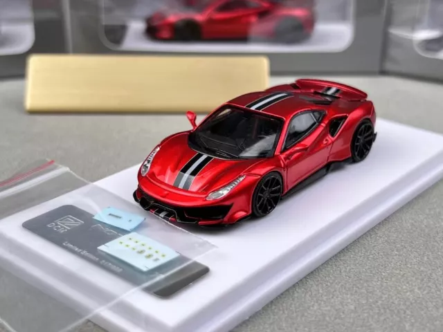 AU DCM 1:64 Red Novitec 488 Pista Super Racing Sports Model Diecast Metal Car BN