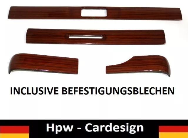 Holzsatz Armaturenbrett Mercedes W123 S123 ZEBRANO WOOD HOLZ mit Haltblechen NEU