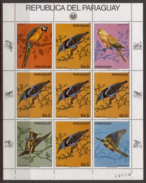 Paraguay B32 MNH Sheet 1983 Fauna BIRDS