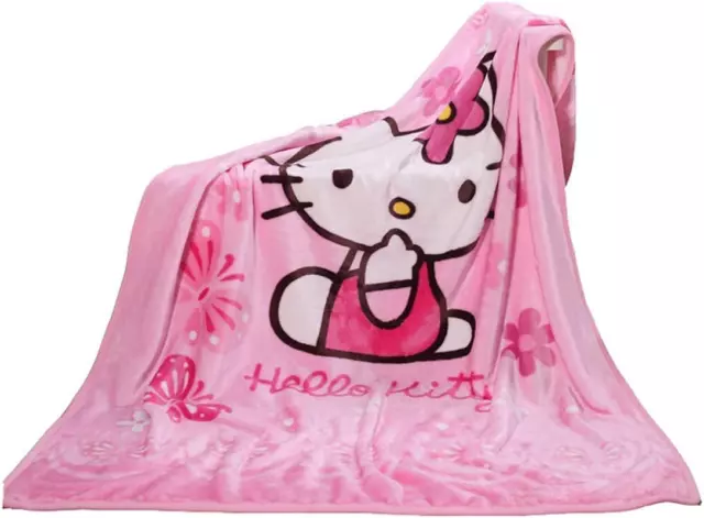 YIMU Blanket Cartoon Hello Kitty Printing Throw Blanket Soft Cover Flannel Co...