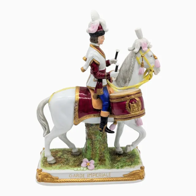 Scheibe Alsbach Porcelain Figure Napoleonic Garde Imperiale Drummer Horseback