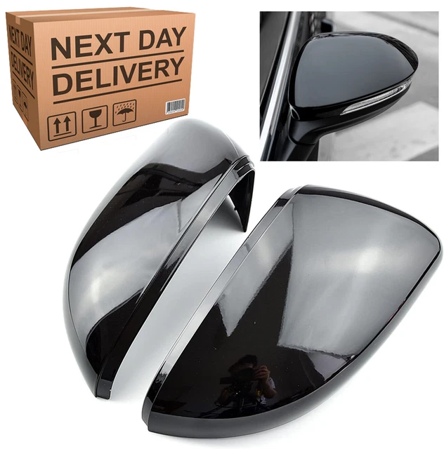 2Pcs Gloss Black Door Wing Mirror Cover Caps L + R For VW Golf/GTI MK6 2009-2013