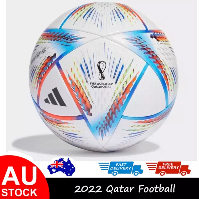 FOOTBALL ADIDAS QATAR 22 FIFA WORLD CUP TAL RIHLA COMP BALL SIZE 5 New Soccer AU