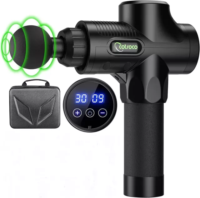 30 Speed Massage Gun for Athletes,6 Massage Heads,Upgrade Percussion Muscle