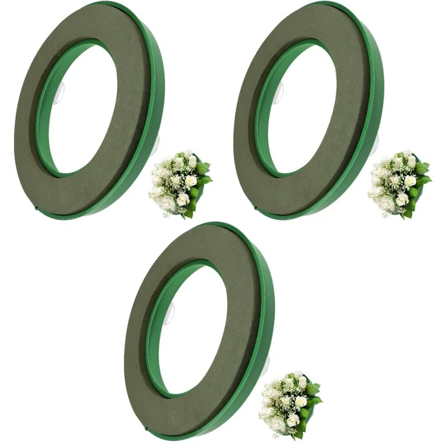 3 piezas anillo de espuma floral con anillo de barro y ventosas hágalo usted mismo arreglo floral