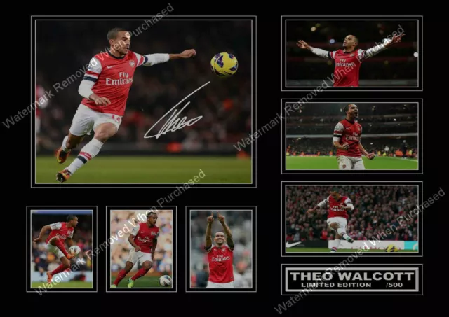 Theo Walcott  Arsenal Signed Limited Edition A4 Photo Print Memorabilia