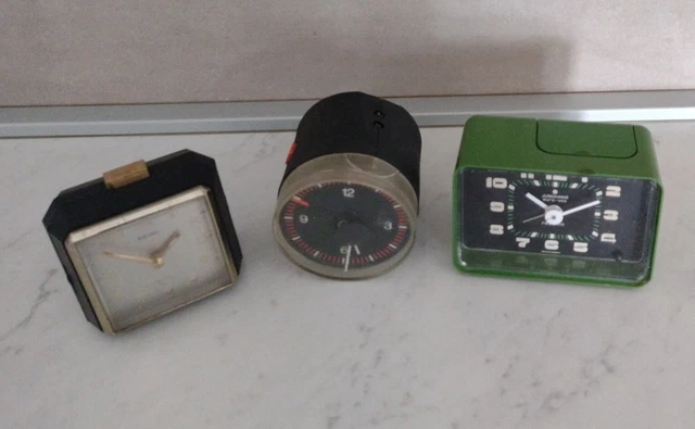Lotto 3 Sveglie Seiko Junghans Ora 2 Per Ricambi Da Sistemare Anni 1970