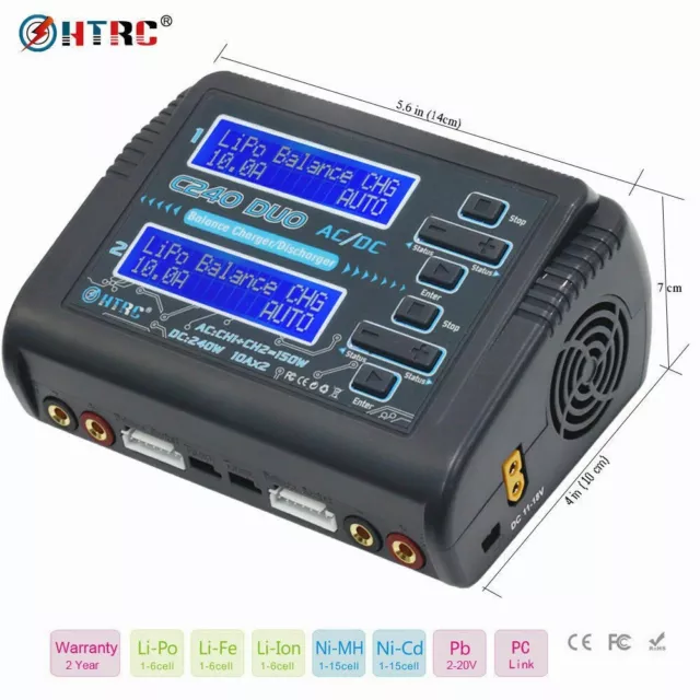 RC Dual lipo Charger for LiPo, LiHV, LiFe Lilon NiCd NiMh battery Discharger