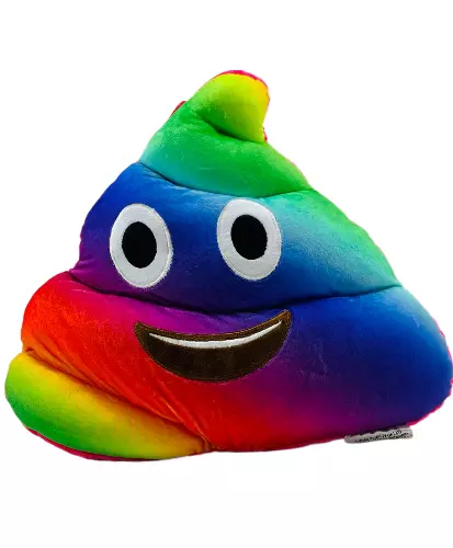 Top Trenz Emojicon Rainbow Poop Emoji Plush Pillow Multicolor