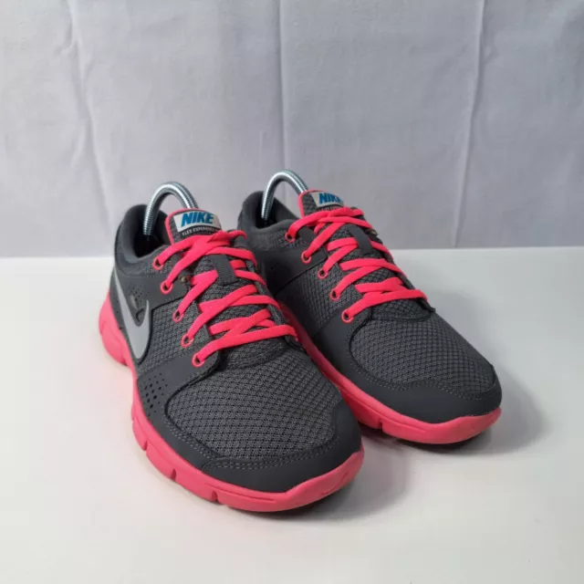 NIKE "Flex Experience RN" Running Shoes Womens Sz 8.5 Neon Pink Grey 525754-007