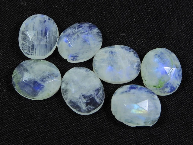Orecchini Donna In Argento 925 Con Pietra Di Luna Arcobaleno | Cabochon Ovale 6x8 Mm | Gioielli Eleganti E Ipoallergenici