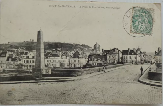 Bridge Sainte Maxence 60 CPA the La Rue New Mount Calipet Good Condition 1907