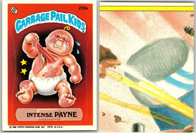 1986 Vintage Garbage Pail Kids GPK Original Series 6 Card Intense PAYNE 210a