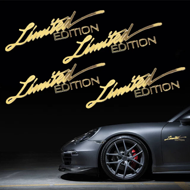 4Pcs Gold Limited Edition Logo Car Emblem Badge Metal Stickers Decal Accessories