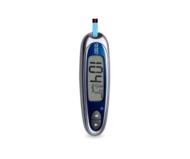 Mini medidor OneTouch Ultra plateado para cuidado de la glucosa