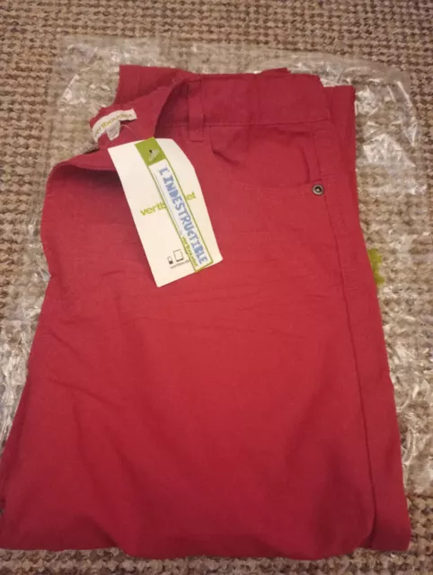 Vertbaudet Boys Slim Fit Red Cotton Trousers 14 Years 162cm BNWT