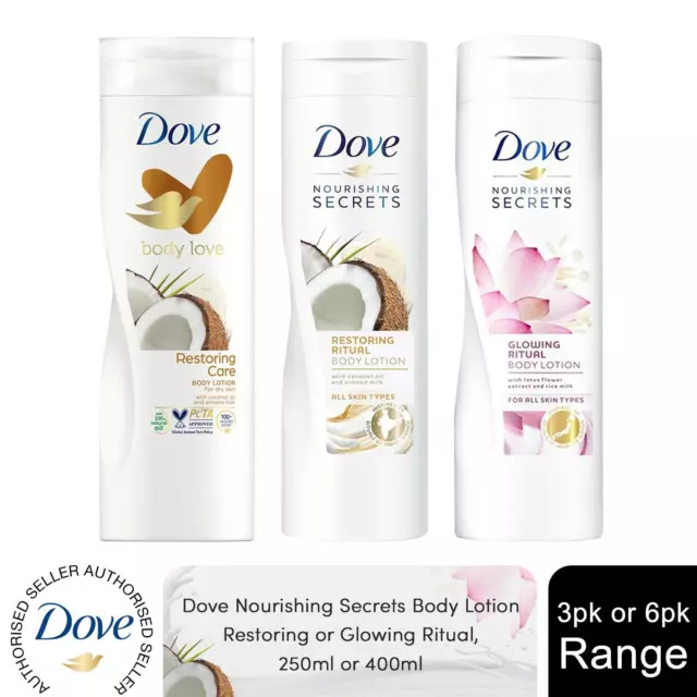 Dove Nourishing Secrets Body Lotion, Restoring or Glowing Ritual, 250ml or 400ml