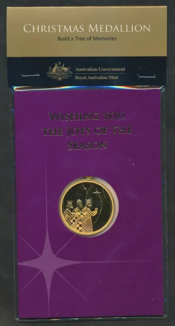 Australia: 2008 Christmas Royal Australian Mint Gilt Medal "Three Kings"