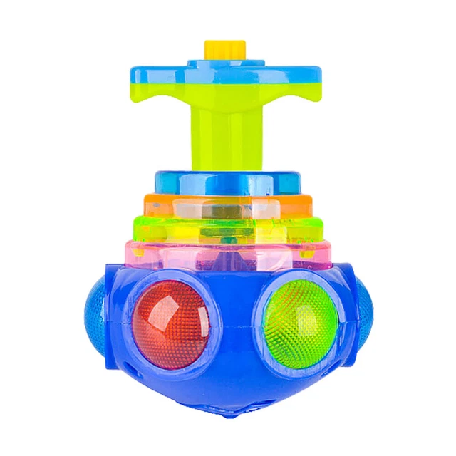 Colorful Flashing Rotating Toy Smooth Music Spinning Top Toys for Children Gifts