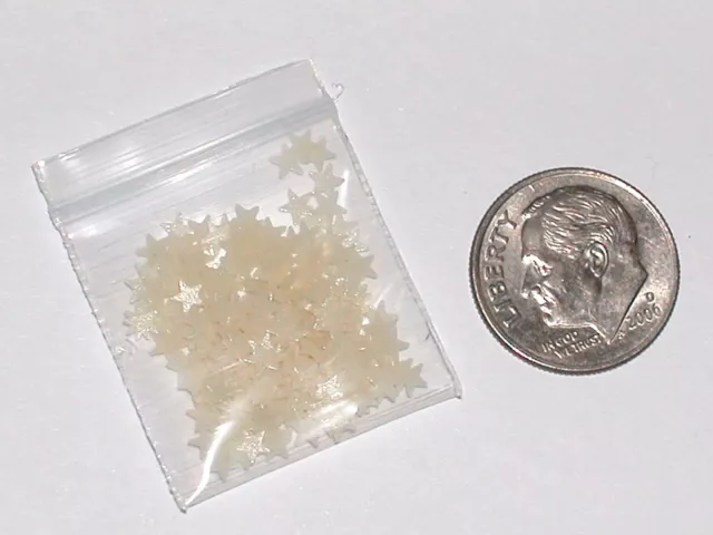 1Pc Tiny Little Glass Bag of GLOW IN DARK MINI STARS Fairy glitter sand New