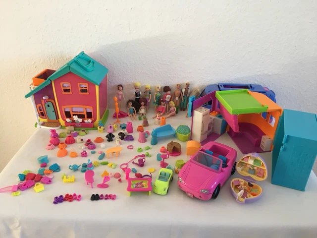 POLLY POCKET HUGE Job Lot including 12 Dolls Music Bus
