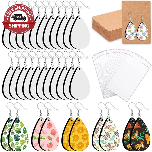 60 Pieces Sublimation Blanks Products, Modacraft Sublimation Blank Earrings with