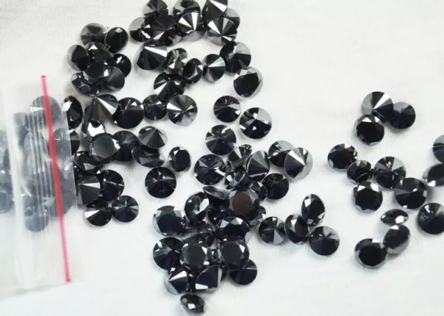 $1450 - 100 piezas de DIAMANTE REDONDO NATURAL NEGRO OPACO DE 0.02 QUILATES...