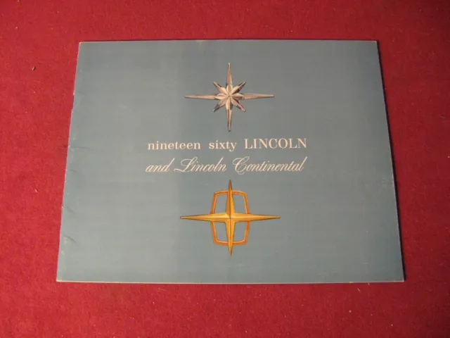 1960 Lincoln small Sales Brochure Catalog Booklet Old Original