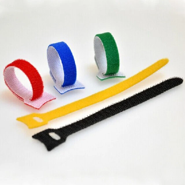 150*12mm Cable Ties Fastening Tape Strap Reusable Tie Loops Set Hooks and P3A7