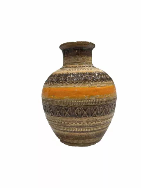 BITOSSI, ITALY STUDIO Pottery Pottery Abstract Textured Vase Italian ...