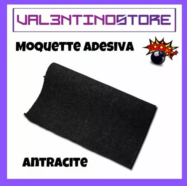 MOQUETTE ACUSTICA ADESIVA Colore Antracite Per Rivestimento Box Sub Pianali  Auto EUR 15,50 - PicClick IT