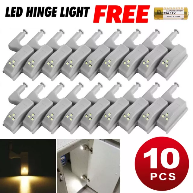 10X Closet Cupboard Wardrobe Cabinet Hinge LED Sensor Light Home Kitchen Door