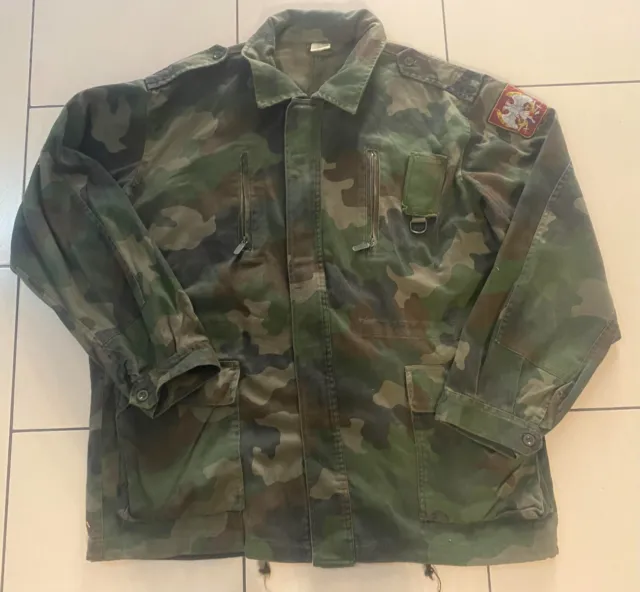 Original Serbian Yugoslavian army field jacket parka military camo,used  XXL