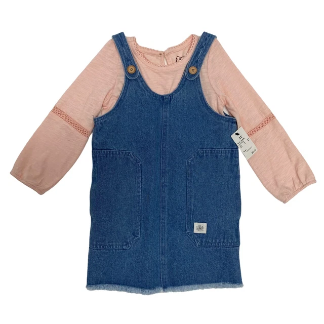 Art class Ragazze Tuta Jeans Abito E Top Manica Lunga Misura 2T