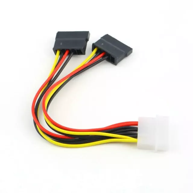 Cable adaptador multiplicador de MOLEX 4 pines a 2 Sata 15 pines