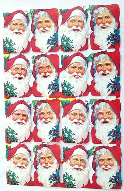 vintage style Die Cut Santa Claus Father Christmas Scrap Scrapbook cards etc