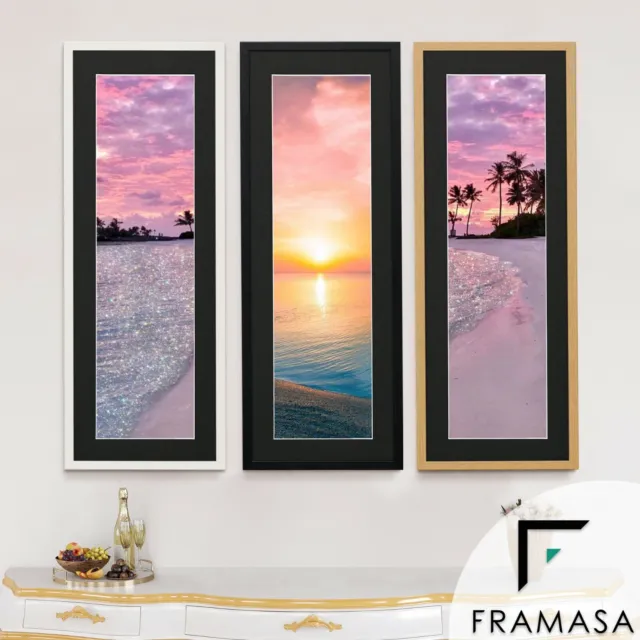 Panoramic Black Picture Frames White Photo Frames With Multicolored Mounts 3