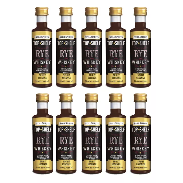 10 x Still Spirits Top Shelf Rye Whiskey Flavouring Essences 50ml Home Brew