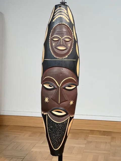 Large African Zimbabwe Hand Carved Wooden Mask