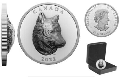 2022 'Timber Wolf - EHR'  $25 Fine Silver 1oz. Coin (RCM 204414) (20524)