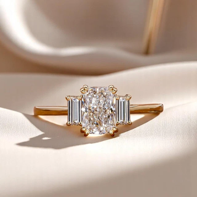 Bague Diamant Ovale Lab Créé Certifié IGI - Or Blanc 14k, Taille 6, 1.8 Carats, Neuf Avec Boîte